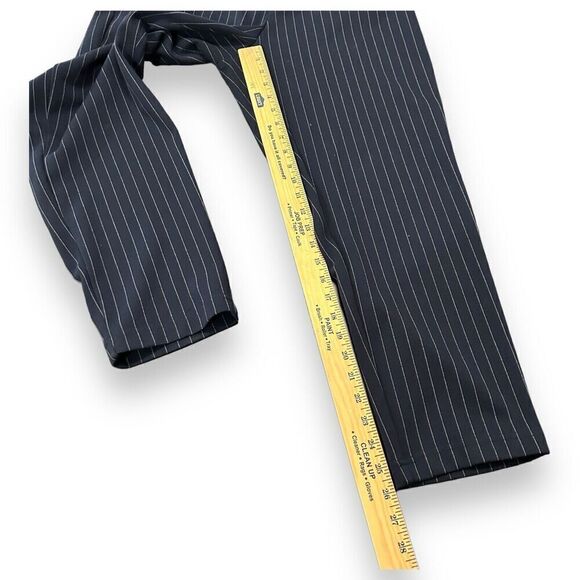 Banana Republic Navy Blue Pinstripe Pants Knit Pull On Pockets Size 8 - Picture 7 of 9
